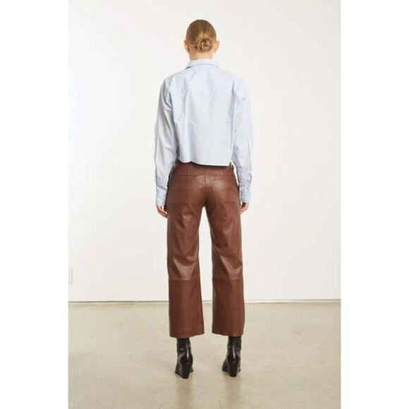 SPRWMN Cropped Baggy Lamb Leather Trouser Pants in Whiskey L - Picture 4 of 4